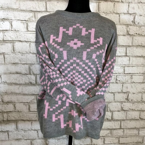 Vintage sweater with pink patterns - Picture 4 of 9
